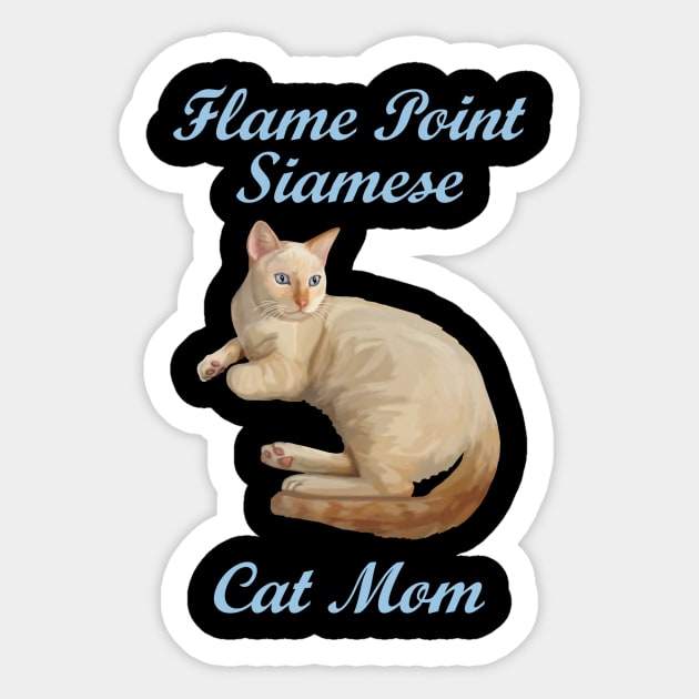 Flame Point Siamese Cat Mom Sticker by Art by Deborah Camp